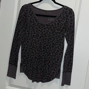 Free People cheetah long sleeve top